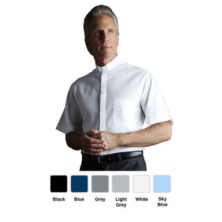 Desta Tab Collar Short Sleeve Clergy Shirt in Cotton Blend - D148