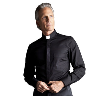 Desta Slim Fit Long Sleeve Tab Collar Clergy Shirt - D224
