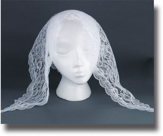 White Lace Mantilla - HIR3959-02